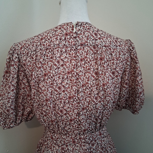 Tory Burch Floral Cotton and Silk Keepsake  Dress Size 0 - Picture 7 of 12